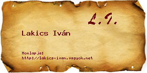 Lakics Iván névjegykártya