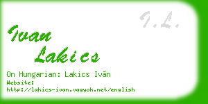 ivan lakics business card