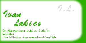 ivan lakics business card